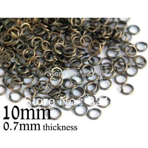 2800piece 10mm *0.7mm antique bronze brass metal colored jump rings jumprings jewelry making supplies