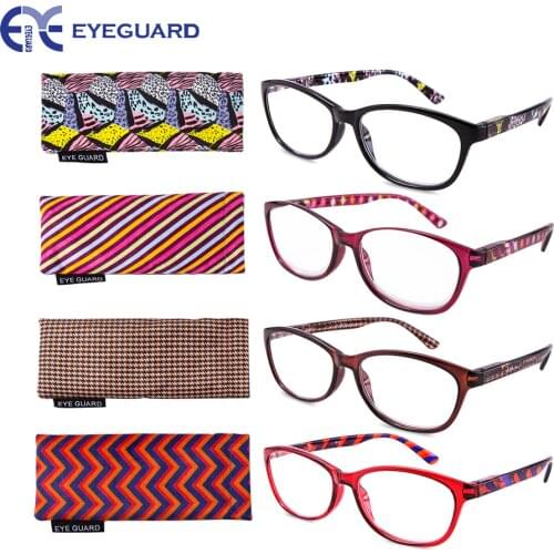 EYEGUARD 4 Pack Readers of Thin and Elegant Womens Reading Glasses with Beautiful Patterns 1.0 1.5 2.0 2.5 3.0 3.5 4.0