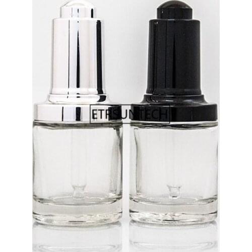 50pcs 30ml Clear Glass Empty Bottles Refillable Travel Press dropper bottle Cosmetic Containers F3746