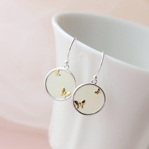 Authentic 925 Sterling Silver Earrings Inlaid Natural White Jade National Style Eardrop Trendy High Quality Party Fine Jewelr