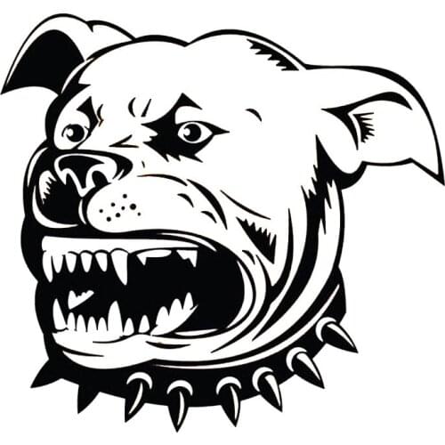 Car Stickers Domineering American Pit Bulldog Dog Car Decoration Decal Sunscreen Waterproof Black and White, 14cm*13cm