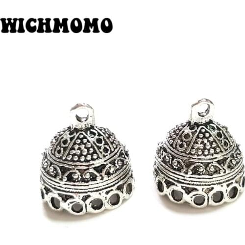 New 5pcs 18MM Retro Plated Zinc Alloy Bell Shape Beads Tassels End Cap Charms Pendants for DIY Jewelry Accessories