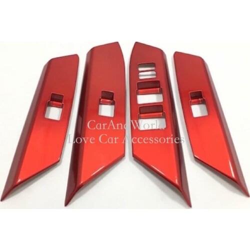 For Toyota RAV4 2016 2017 2018 Interior Door Armrest Window Switch Button Cover Trims ABS Chrome Sticker Car-Styling Accessories