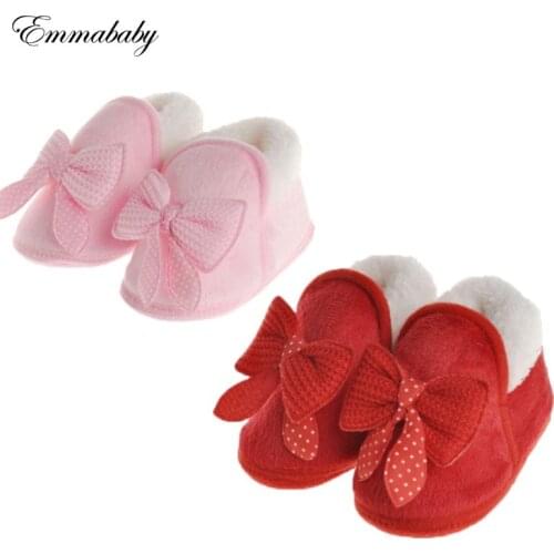 Emmababy 1 Pair Cute Girl Newborn Winter Warm Toddler Hot Soft Sole Boots Baby Crib Shoes Infant Pop 0-18M