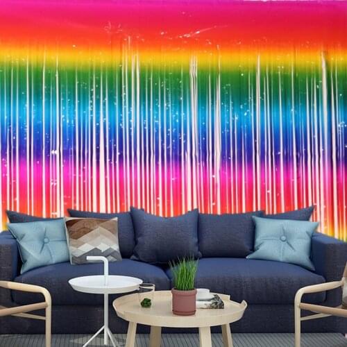 Gradient Party Backdrop Curtain Macaron Glitter Gold Tinsel Fringe Foil Birthday Wedding Festive Anniversary Decoration Supplies