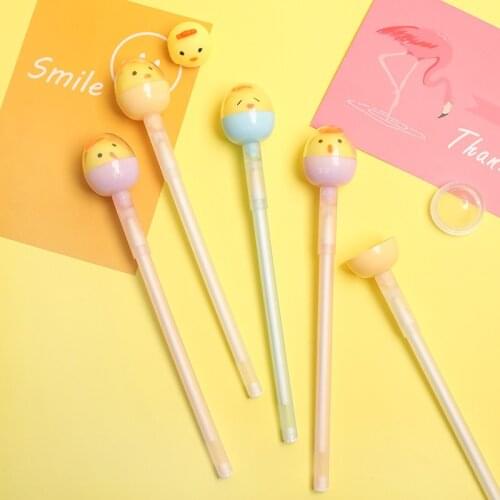 36 pcs/lot Creative Chick Gel Pen Decompression Egg 0.5mm black ink Signature Pens office school writing supplies gift
