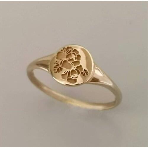 Simple Flower Pattern Women Finger Rings Birthday Party Female Accessories Fashion Jewelry Ring Gifts for her