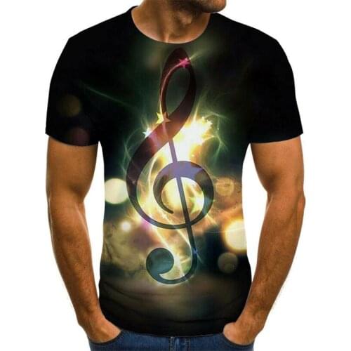 2021 Summer Music and Art Instruments 3D Printed Fashion T-shirt Unisex Hip-hop Style T-shirt Street Casual Summer