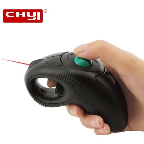 CHYI Wireless Laser Trackball Mouse Ergonomic 2.4G 1000 DPI Adjustable Handheld Portable Air Mice For PC Laptop TV Box