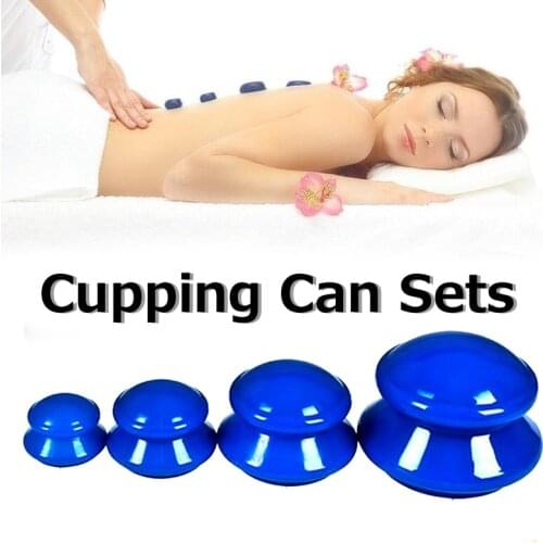 4pcs Cupping Can Therapy Massage Sets - Silicone Vacuum Suction Cupping Cups for Face, Muscle and Joint Pain Cellulite