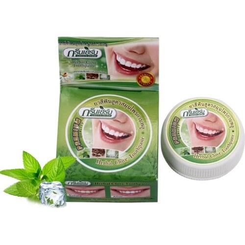 Natural Rasyan Herbal Clove Thailand Toothpaste Tooth Whitening Toothpaste Remove Bad Breath Dentifrice Tooth Paste 35G Powder