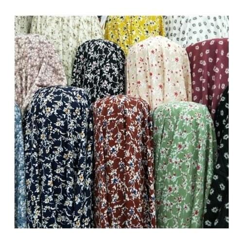 Impervious soft floral printed fabric dress pants shirt shorts skin friendly breathable sagging fabric