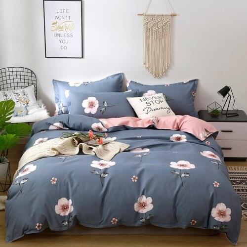 New Flower Printed Bedding Set Duvet Cover Bed Sheet Pillowcases Home Textile Bedroom Bedding Set 3/4pcs