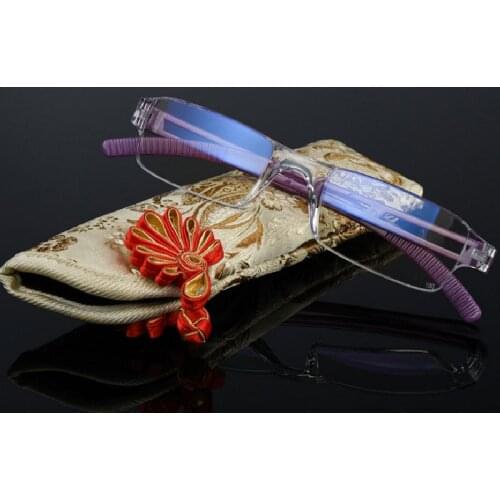 Men Women Reading Glasses Frameless Portable Hyperopia Glasses Plastic lenses With Retro Glassess Case 1.0 1.5 To 4.0 R171