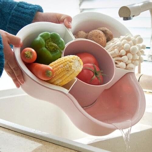 Wonderlife Kitchen plastic storage box hot pot assortment refrigerator fruit double drainer vegetable washing basket