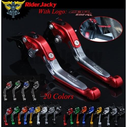 RiderJacky LOGO "CBR 600RR" Motorcycle CNC Brake Clutch Levers For Honda CBR600RR 2003-2006 2005 Adjustable Extendable Foldable