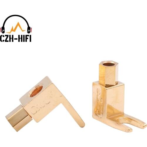 Brand New CMC 1005-UG High End 24K Gold Plated Brass Banana Spade Plug Y Fork for HiFi Audio Amplifier Speaker Connecting DIY