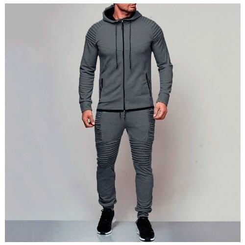 Tracksuit men sport suit running gym clothing casual hoodies tracksuit set men zipper sweatshirt+pant jogger suit chandal hombre