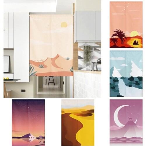 Cloth Door Curtain Kitchen Shelter Decoration Curtain Bedroom Half Panel Curtain No Punching Toilet Partition Curtain