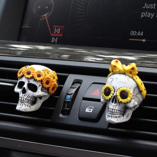 Ghost Head Decor Aromatherapy Resin Car Interior Air Vent Outlet Skull Smell Diffuser Interior Ornaments Accessories