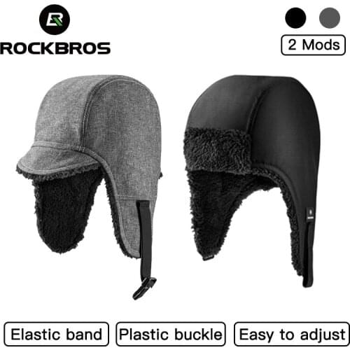 ROCKBROS Windproof Fleece Cap Keep Warm Skiing Outdoor Cycling Hat Earmuff Winter Headwear Unisex Cycling Bike Cap Equipment