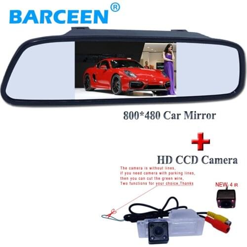 4.3 mirror monitor LCD display+ HD CCD parking backup rear camera for Aveo 2012 Cruze h/b wagon 2012 Opel Mokka 2012 CadillasSRX