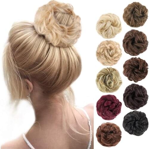 Hair Bands Messy Bun Bow for Women 45g Fuller Elastic Band Made of Hair Accessories Hairpiece Tie Chignon Bows 2021