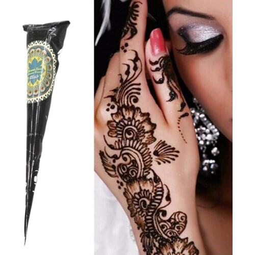 1PC IndianBlack Henna Tattoo Paste Waterproof Temporary Tattoo Ointment For Temporary Tattoo Body Art Sticker Mehndi Body Paint