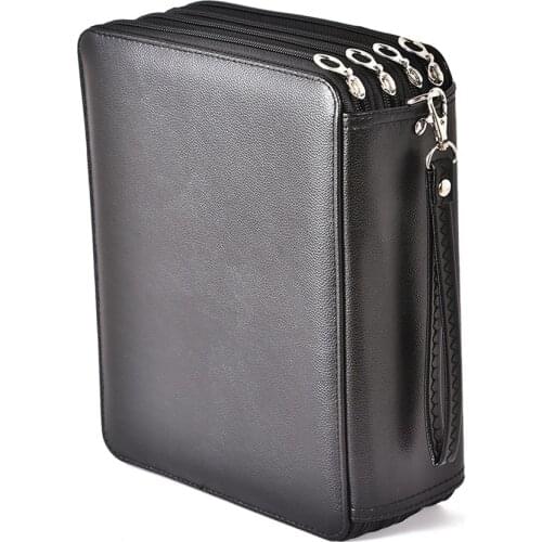 184 Holes PU Leather School Pencil Case Large Capacity Colored Pencil Bag Box Multi-functional Pencilcase For Art Supplies Gift