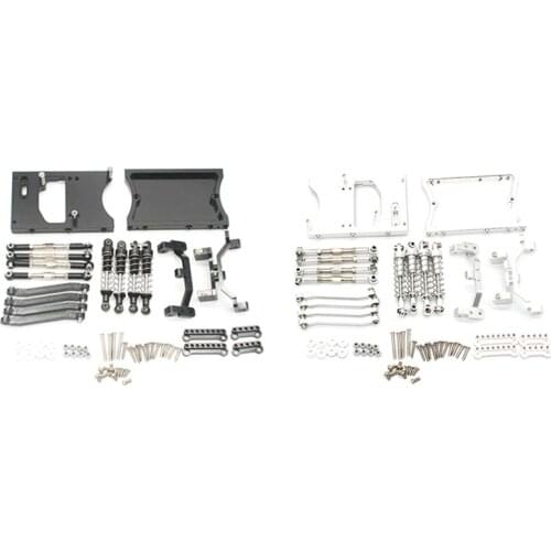 2 Set Chassis Pull Rods Servo Fixed Mount Bracket Shock Absorber for MN D90 D91 MN99S 1/12 RC Car Parts, Black & Silver