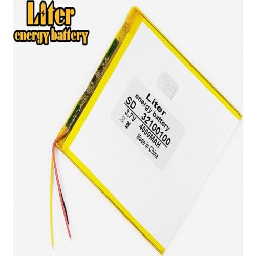 3 line 3.7V 4000mah 32100100 lithium ion battery Li-ion battery for MP3 MP4