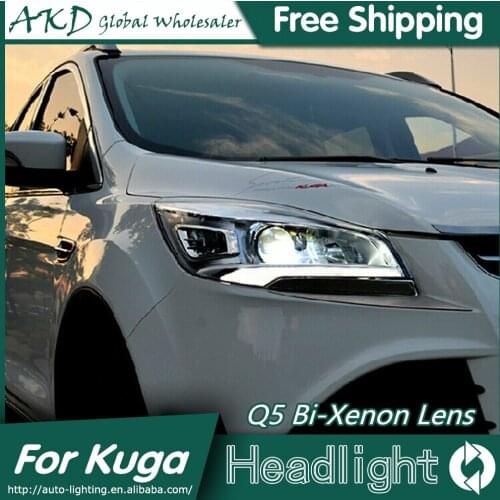 AKD Car Styling for Ford Kuga Headlights New Escape Original LED Headlight DRL Bi Xenon Lens High Low Beam Parking Fog Lamp