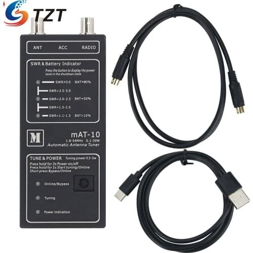 TZT mAt-10 Automatic Antenna Tuner 1.8-54MHz 0.1-30W For YAESU FT-817/818 QRP Radio