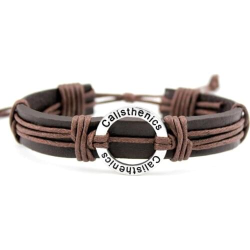 Calisthenics Gymnastics Football Volleyball Field Ice Hockey Golf Basketball Swim Charm Leather Bracelets Women Men Jewelry Gift