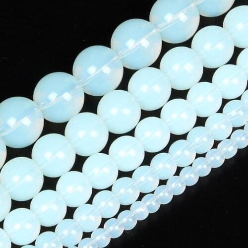 Natural Stone Beads Imitation protein Round Loose Beads For Jewelry Making Bracelet DIY Accessories Needlework Strand 4-12MM