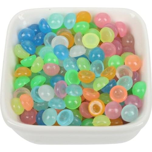 2021 New 200Pcs Mixed Colors 7mm Non-Hole Flat Luminous Beads For Decoration Glow In The Dark Acrylic Beads Party Decorations