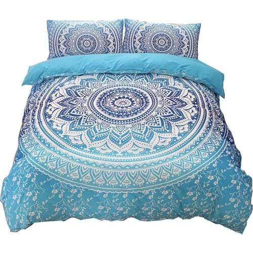 Georgia Mandala Bohemian 3 Designs 3Pcs Duvet Cover Set (Queen, KING, Blue,red)