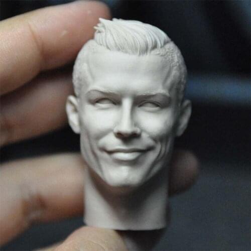 1/6 Scale Cristiano Ronaldo dos Santos Aveiro Unpainted Head Smile Version for 12''Figures DIY