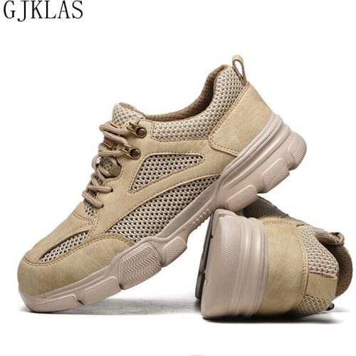 Breathable Lightweight Safety Work Shoes Steel Toe Protective Sneakers Anti-hit Anti-puncture Work Clothes Industrial Shoes