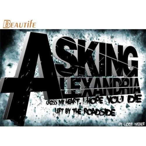 Hot Sale Custom Asking Alexandria Poster Home Decoration Fashion Silk Fabric Wall Poster Custom Poster
