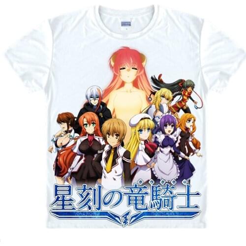 Moe Dragonar Academy T-Shirts Multi-style Short Sleeve Shirts Seikoku no Dragonar Ash Blake Silvia Lautreamont Cosplay Shirt