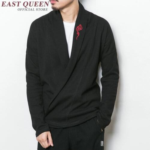Mens kimono jacket oriental male coat long sleeve outfit japanese streetwear Traditional chinese clothing for men AA1634X