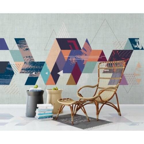 Bacal Custom wallpaper 3d mural photo papel de parede 3d Nordic abstract colorful geometric pattern TV wall papers home decor