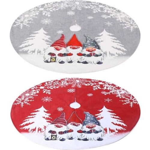 2021 New Christmas Tree Skirt Swedish Gnome Tomte Ornament Carpet Floor Mat Base Cover