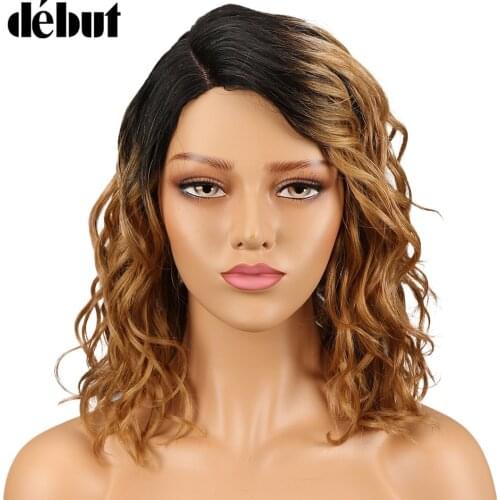 Debut Human Hair Wigs For Black Women Part Lace Bob Wig Wet And Wavy Wave Remy Ombre Curly Lace Human Hair Wigs Free Shipping