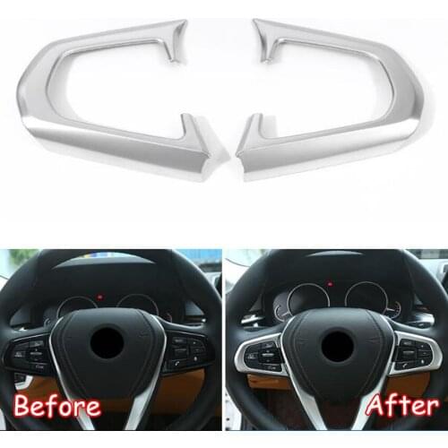 Fit For BMW 5 Series G30 G38 525li 530li 2018 Car Steering Wheel Switch Button Frame Bezel Cover Trim Styling Interior Moldings