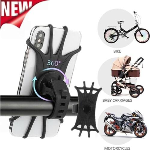 Versatile Design Silicone Bike Handle-Bar Stand Phone Holder Universal Bike Motorcycle Mount Durable Super Elastic Silicone Band