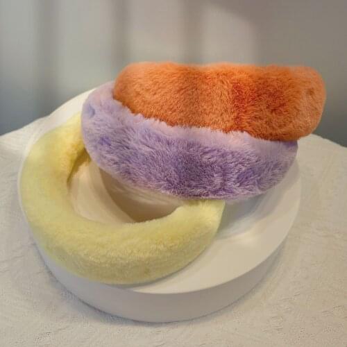 Simple Winter Wash Face Hairbands Warm Coral Fleece Headband Hair Holder for Women Girls Plush Hairbands Turban Hair Accessories