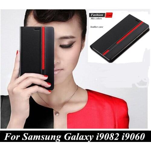 Luxury Phone cover Fashion mixed color wallet style top leather case For Samsung Galaxy grand Duos i9082 NEO i9060 i9062