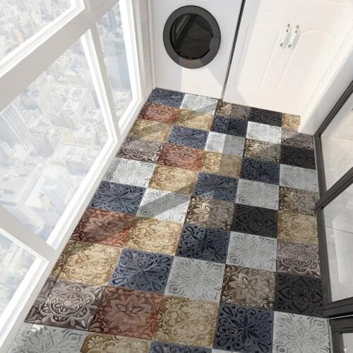 Retro Dirty Old Style Matte Surface Tiles Sticker Kitchen Bathroom Wallpaper Non-slip Thicken Peel & Stick Floor Art Mural